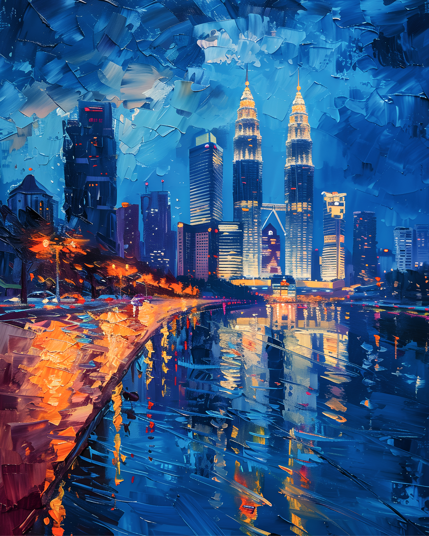 Printable wall art Bridge of Kuala Nights for living room UK home decor digital print