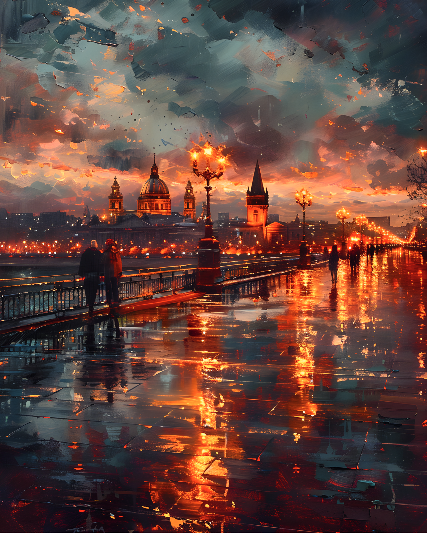 Crimson Streets of Cairo Printable Wall Art | Instant Download