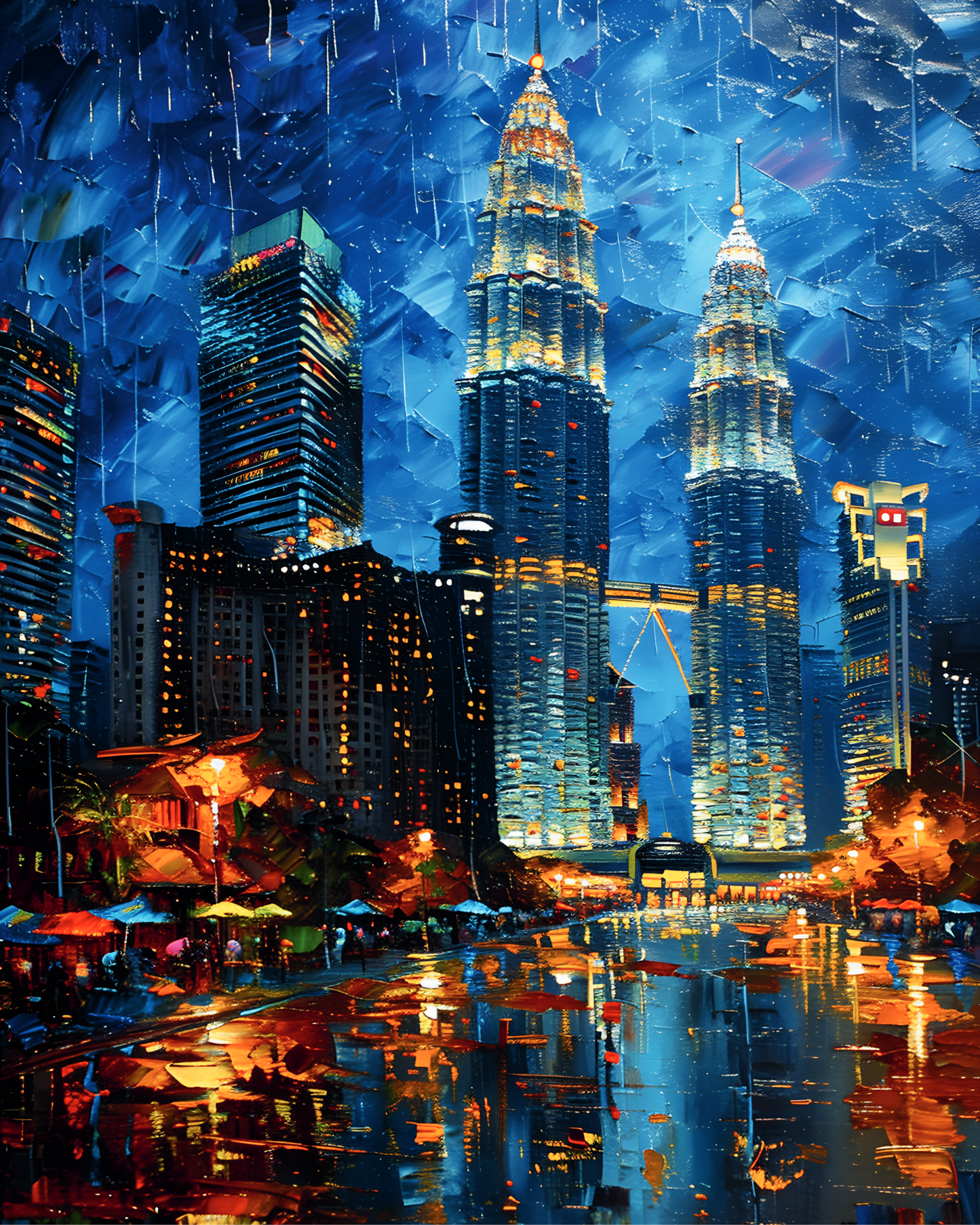 Kuala Lumpur Skyline Reflected Printable Wall Art | Instant Download