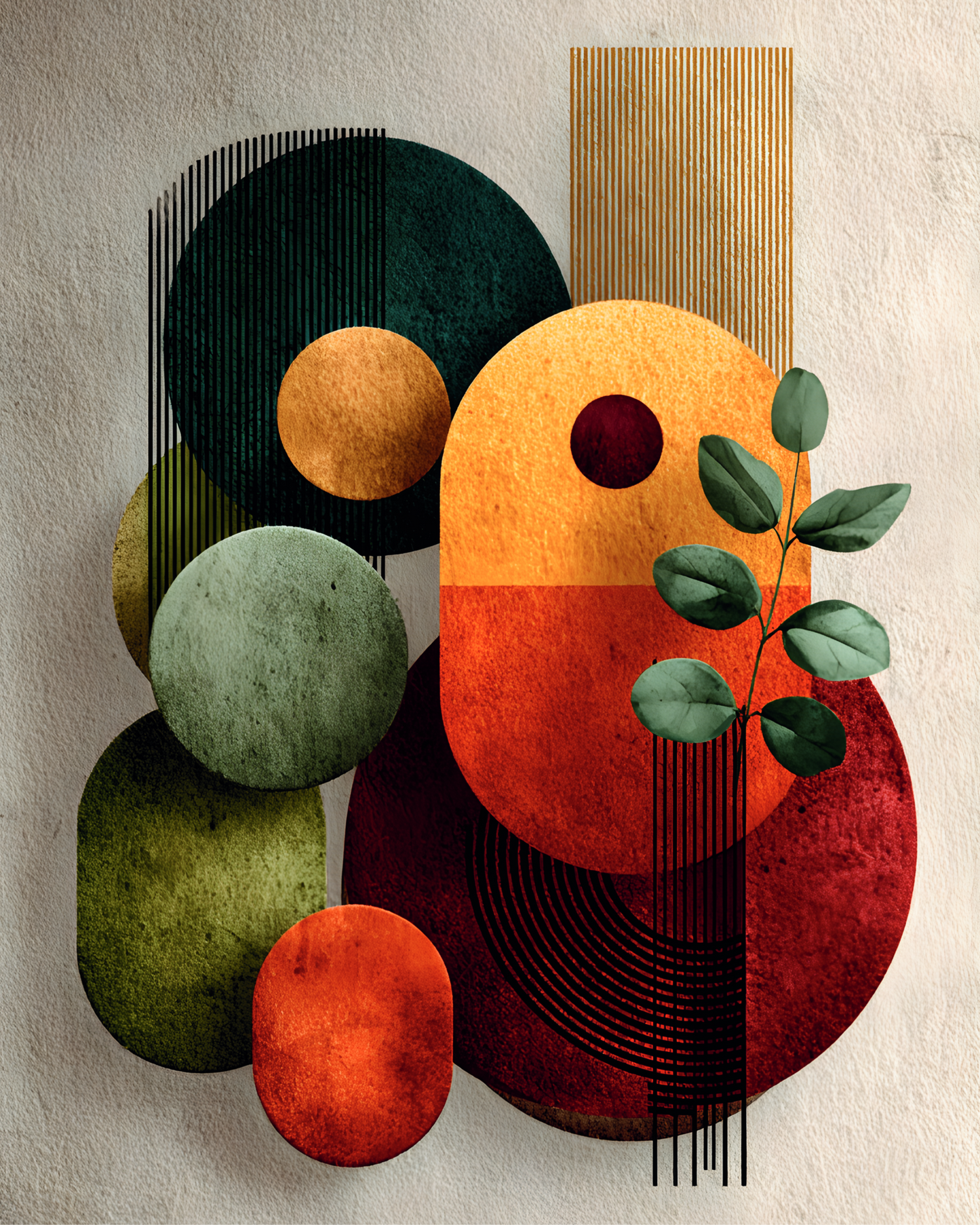 Mid-Century Bloom Printable Wall Art | Instant Download