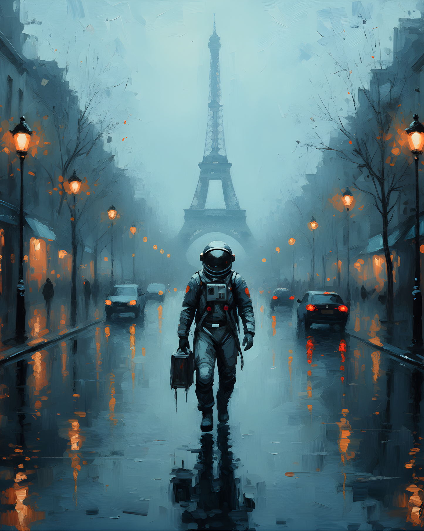 Midnight Drifter Paris Printable Wall Art | Instant Download