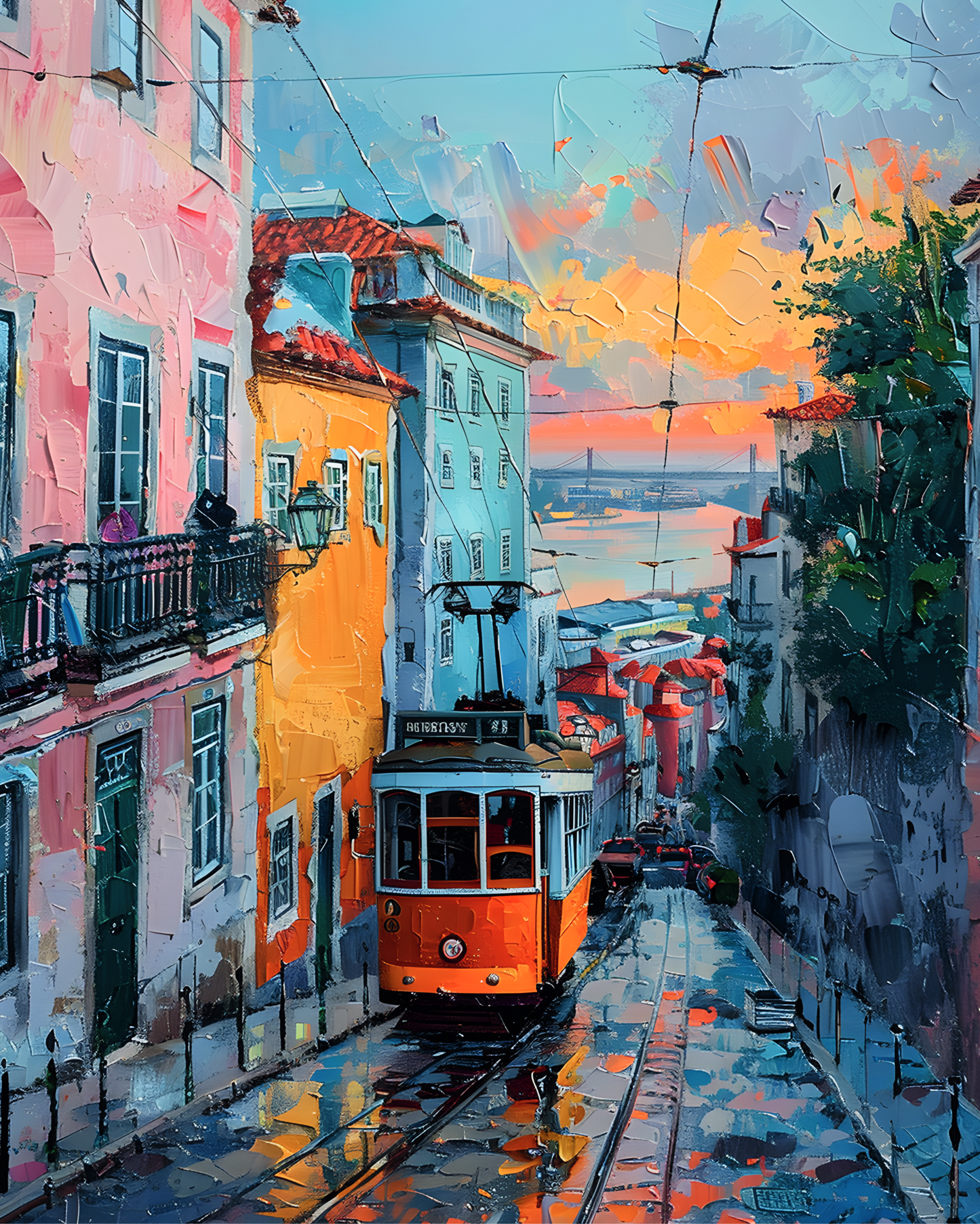 Sunset Ride of Alfama Hills Printable Wall Art | Instant Download