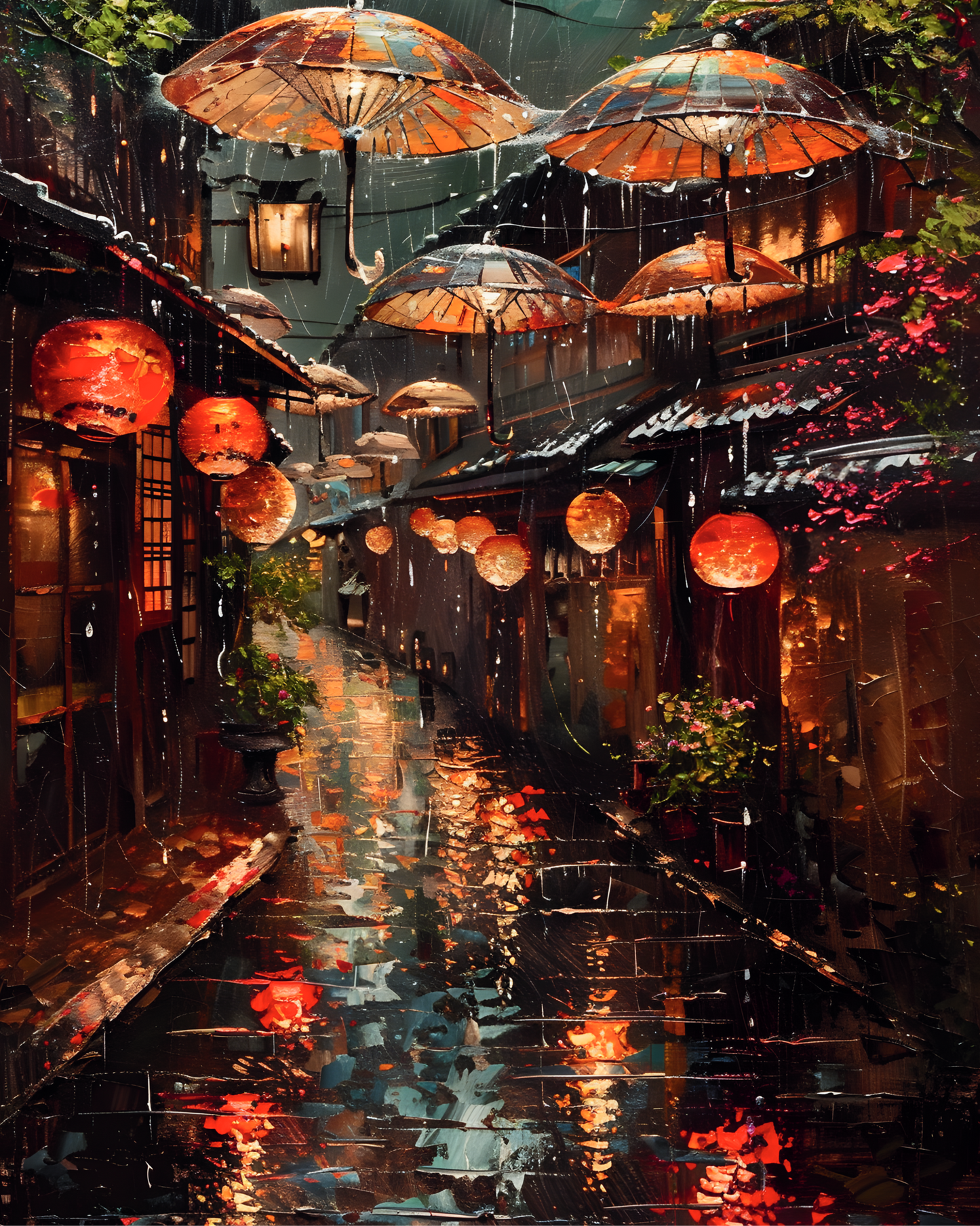 Printable wall art Twilight Pathways of Kyoto for living room UK home decor digital print