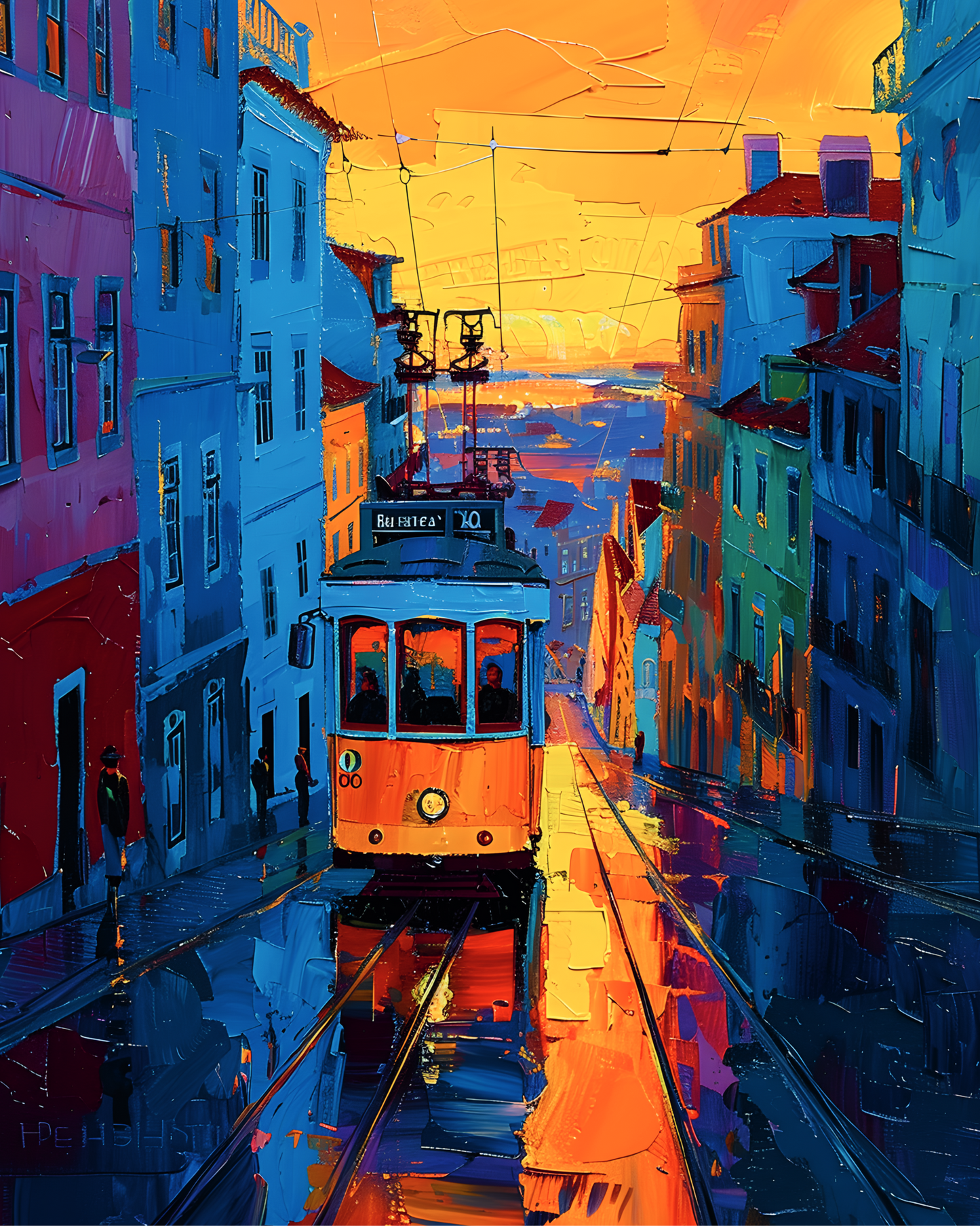 Amber Glow Over Old Lisbon Printable Wall Art | Instant Download