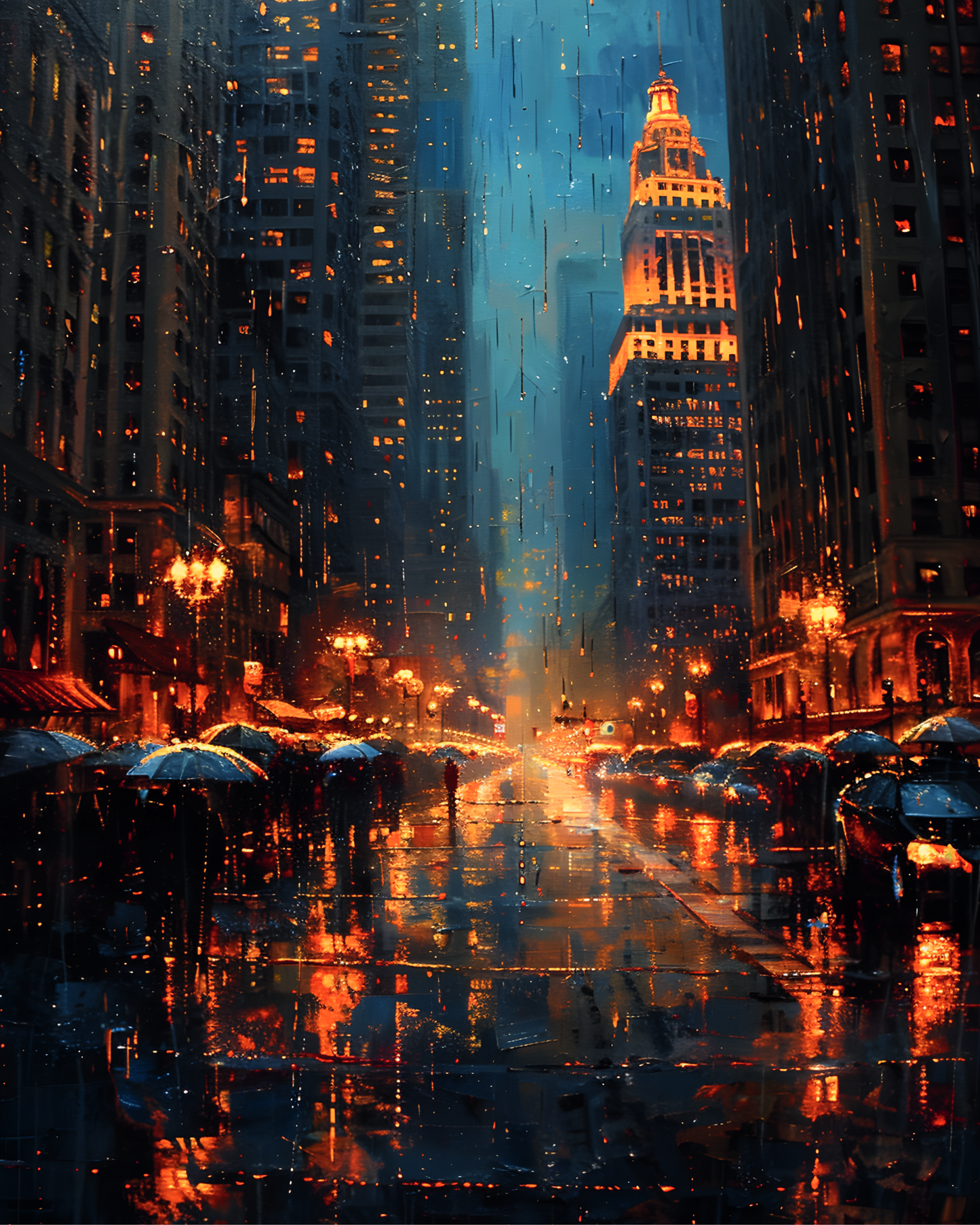 Chicago Evening Reflected Printable Wall Art | Instant Download