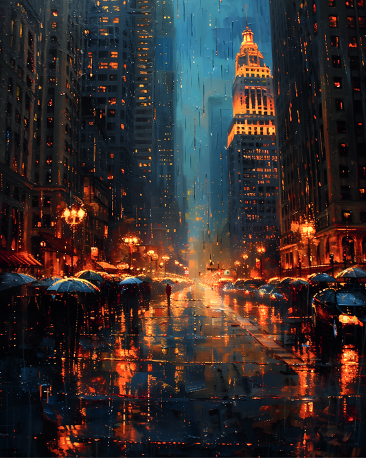 Chicago Evening Reflected Printable Wall Art | Instant Download