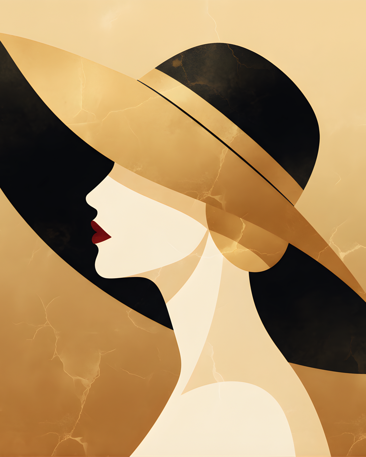 Golden Silhouette Printable Wall Art | Instant Download