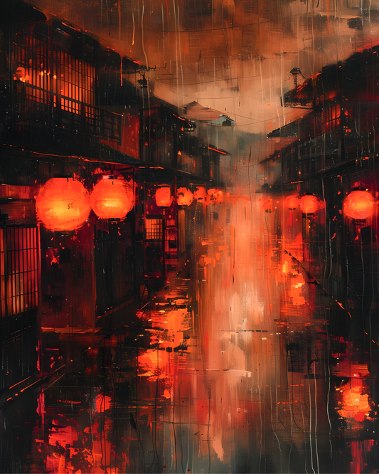 Lantern Dreams of Gion District Printable Wall Art | Instant Download