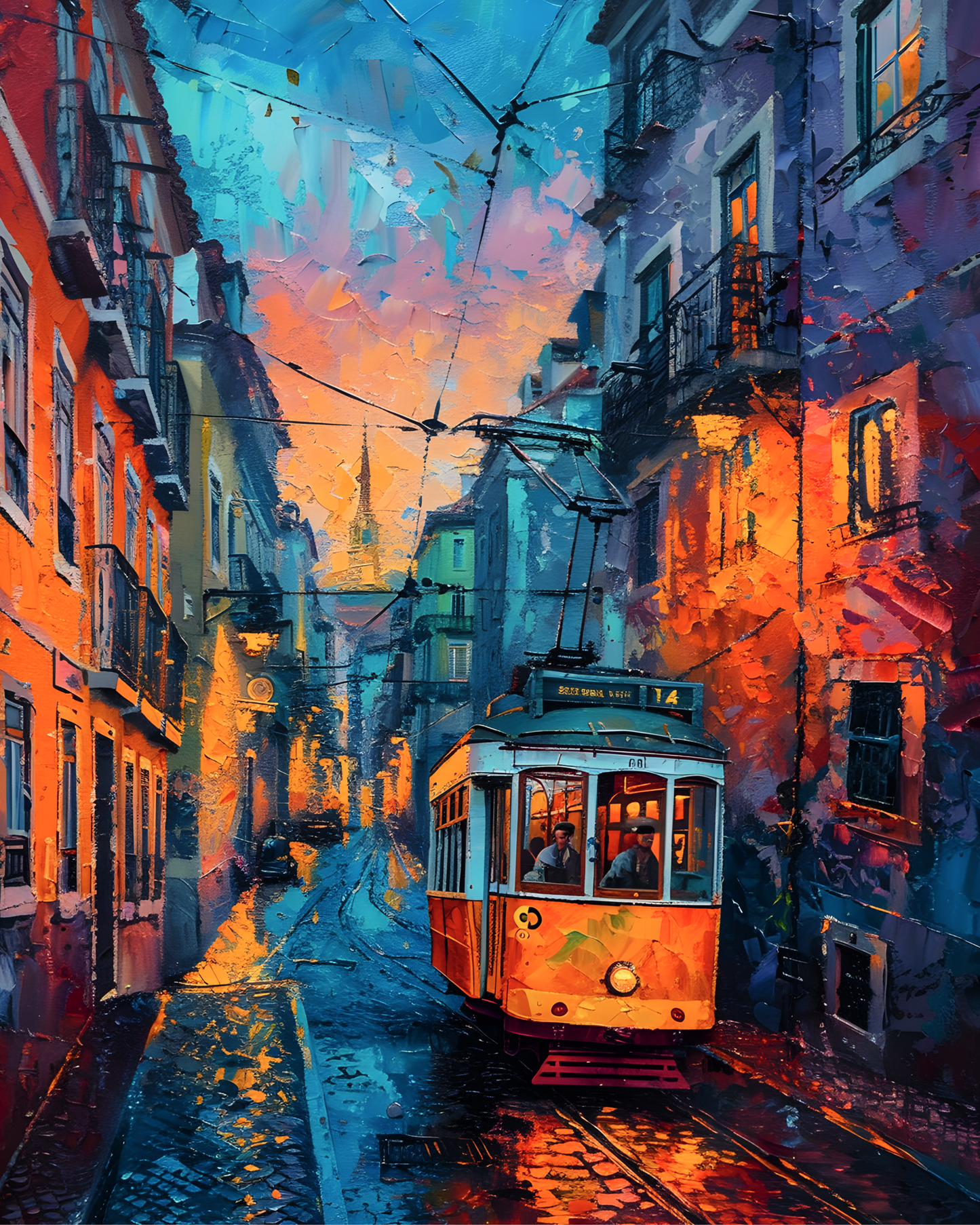 Lisbon Rainfall Reverie Printable Wall Art | Instant Download