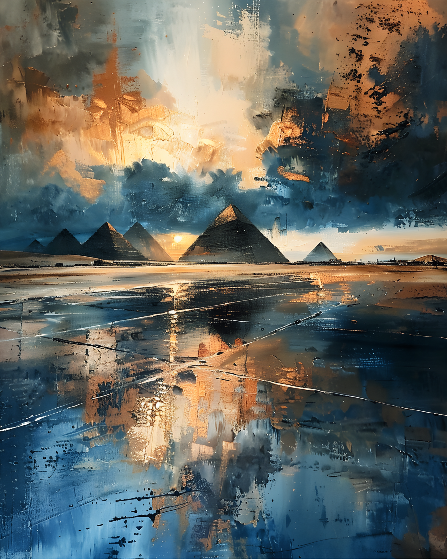 Midnight Rain Over the Pyramids Printable Wall Art | Instant Download