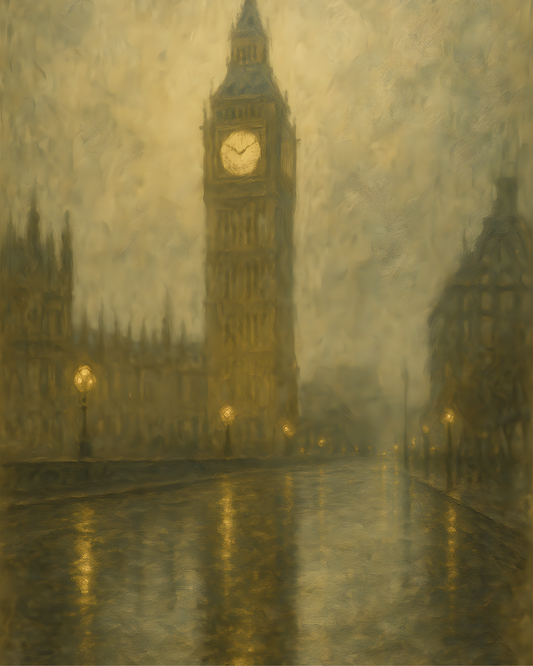Mist Over London Town Printable Wall Art | Instant Download
