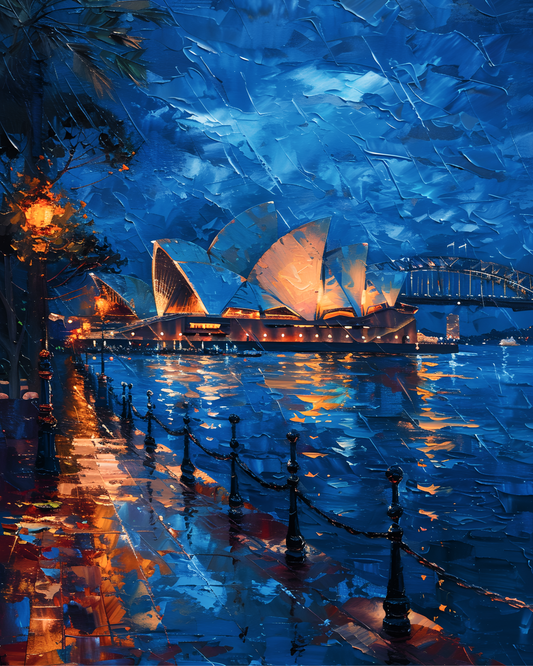 Sapphire Evenings by Sydney Bay Printable Wall Art | Instant Download