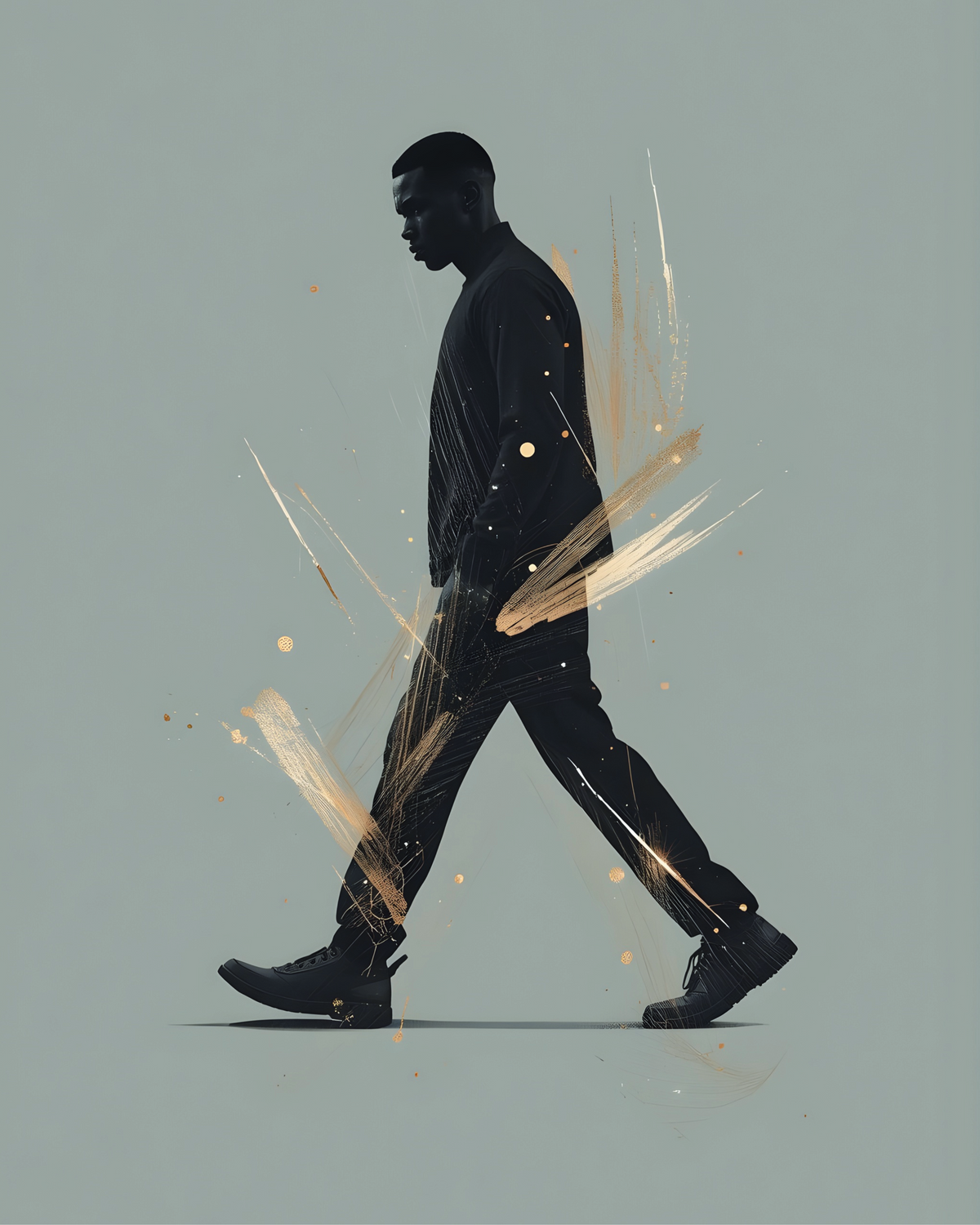 Printable wall art Stride in Motion for living room UK home decor digital print
