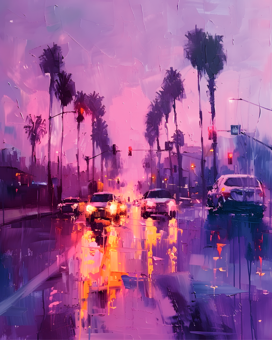 Violet Skies Over Los Angeles Printable Wall Art | Instant Download